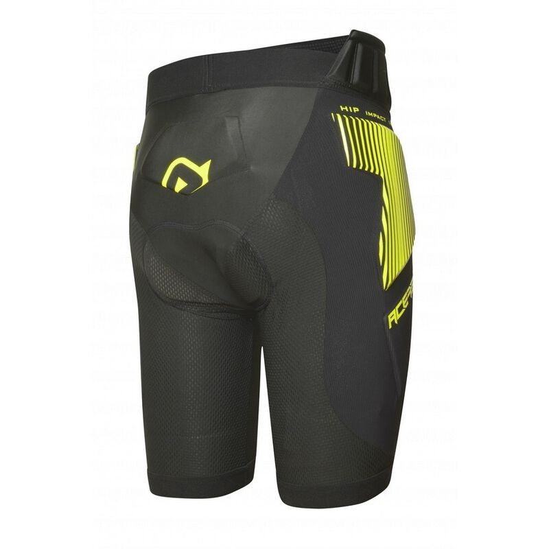 Calções Acerbis Soft Rush preto/amarelo com proteção - envio em 24h