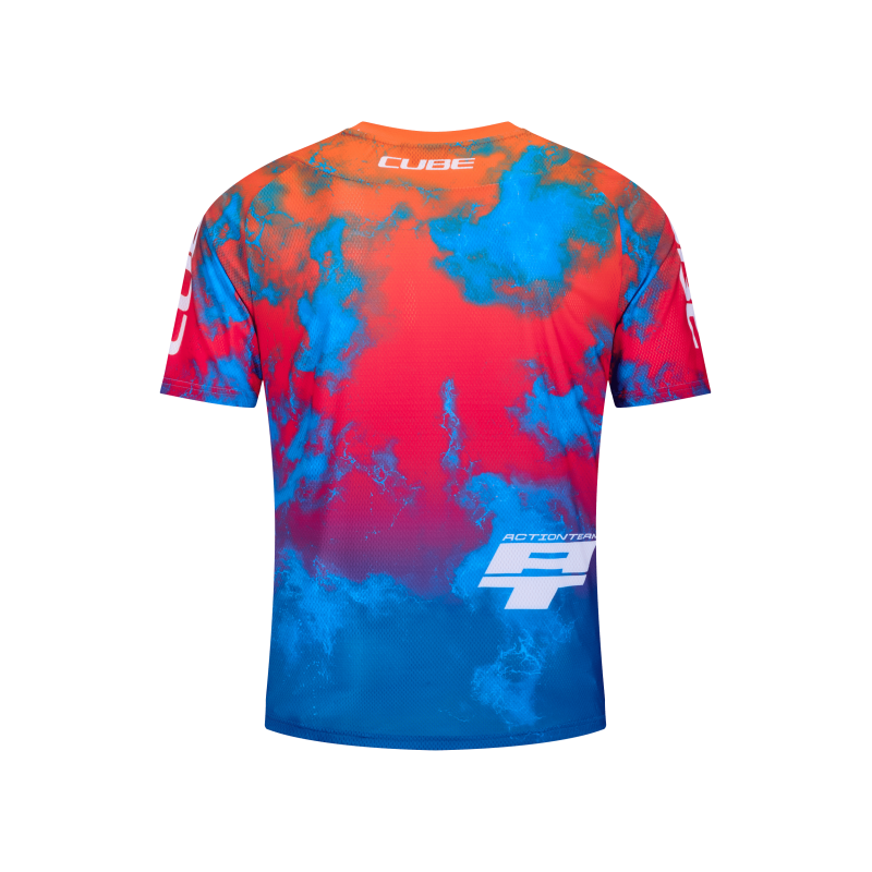 Rfr X Actionteam camiseta de manga curta para Mtb azul/rosa/laranja