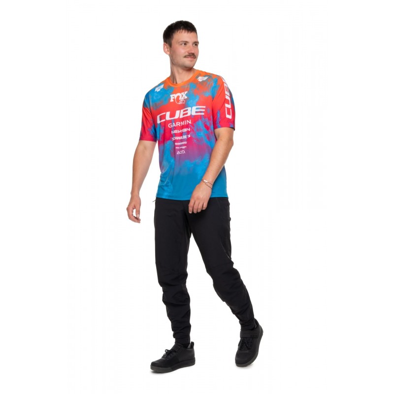 Rfr X Actionteam camiseta de manga curta para Mtb azul/rosa/laranja