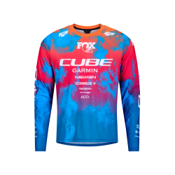 Cube X Actionteam camiseta de manga comprida para mtb Azul/Rosa/Laranja