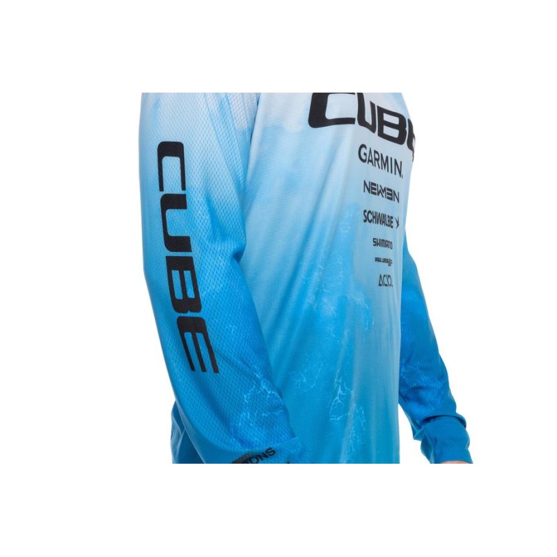 Cube X Actionteam Azul Camiseta Manga Larga Para Mtb