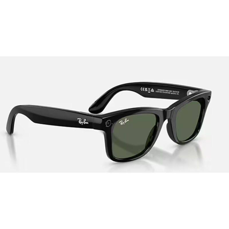 Ray-Ban Meta Wayfarer Gen 2 preto brilhante com lentes verde G-15 - oferta