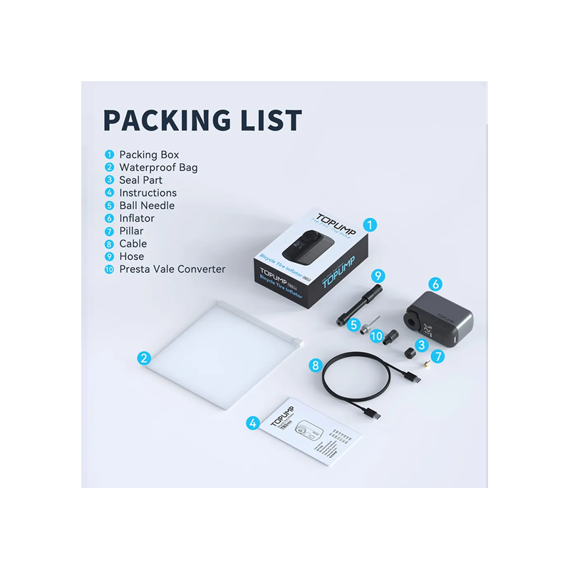 Topump TB2 Pro Mini compresor de aire con manómetro - envío 24h